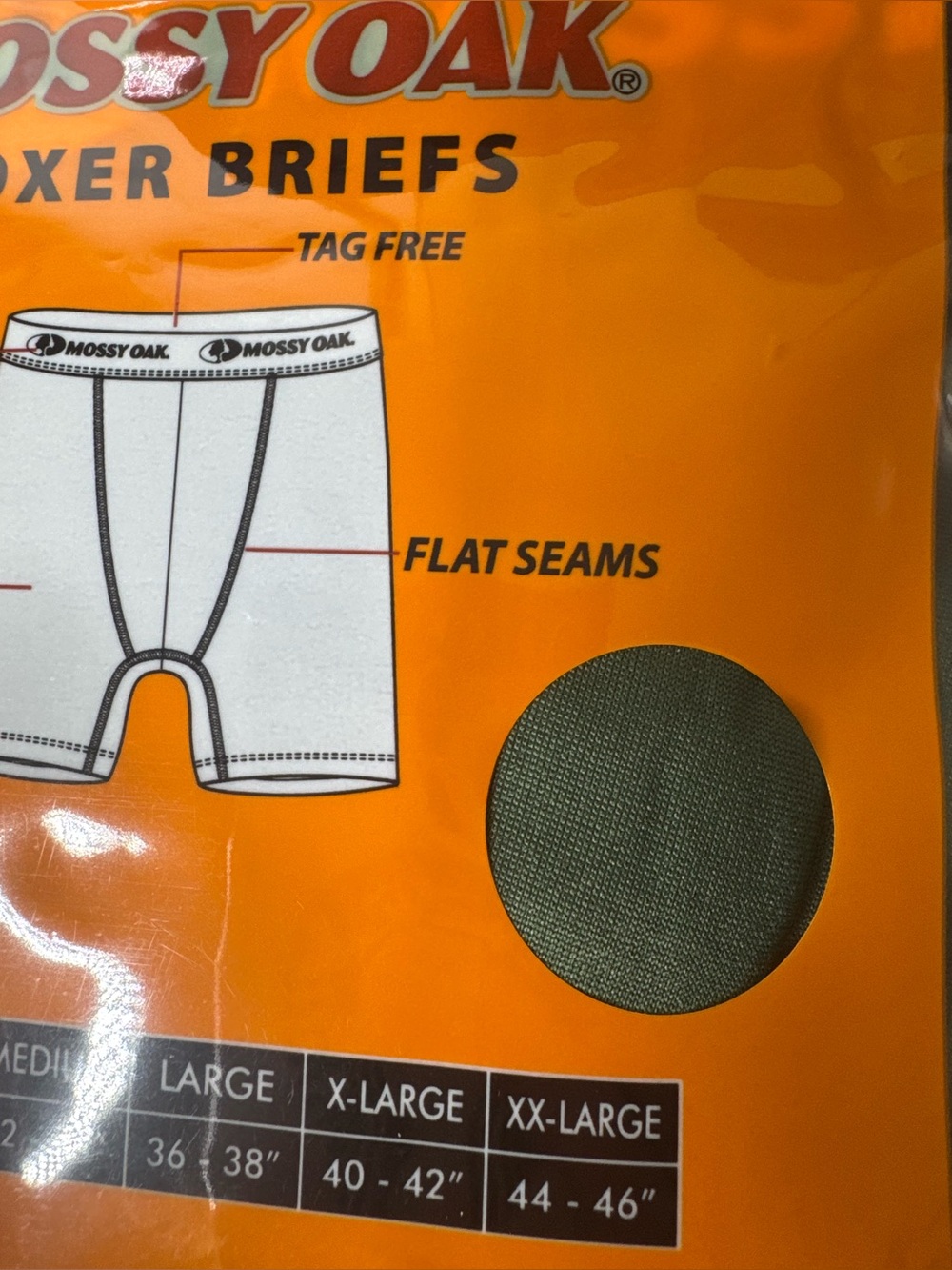 Mossy Oak Performance Boxer Briefs Medium lightweight stretch tag free flat seam - Picture 2 of 3